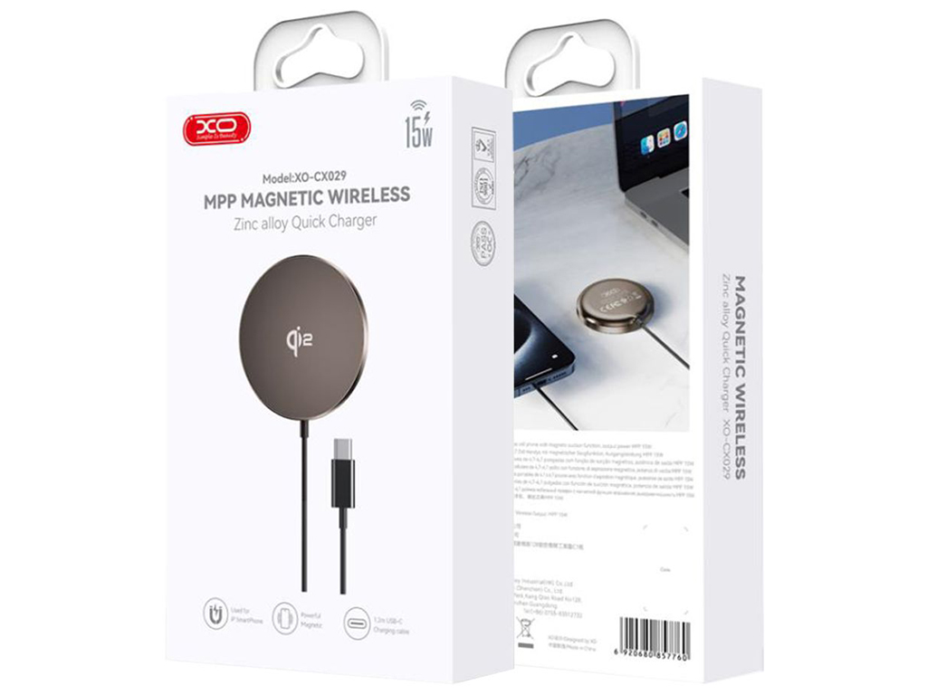 Беспроводное Зарядное Устройство XO CX029 QI2 Magnetic 15W Цвет Черный