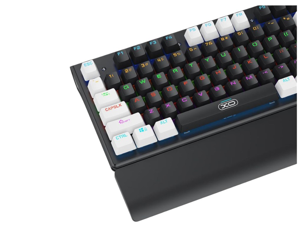 Клавіатура та миша XO KB-06, механічні клавіші, Rgbпідсвічування, симетрична форма, колір чорний мік