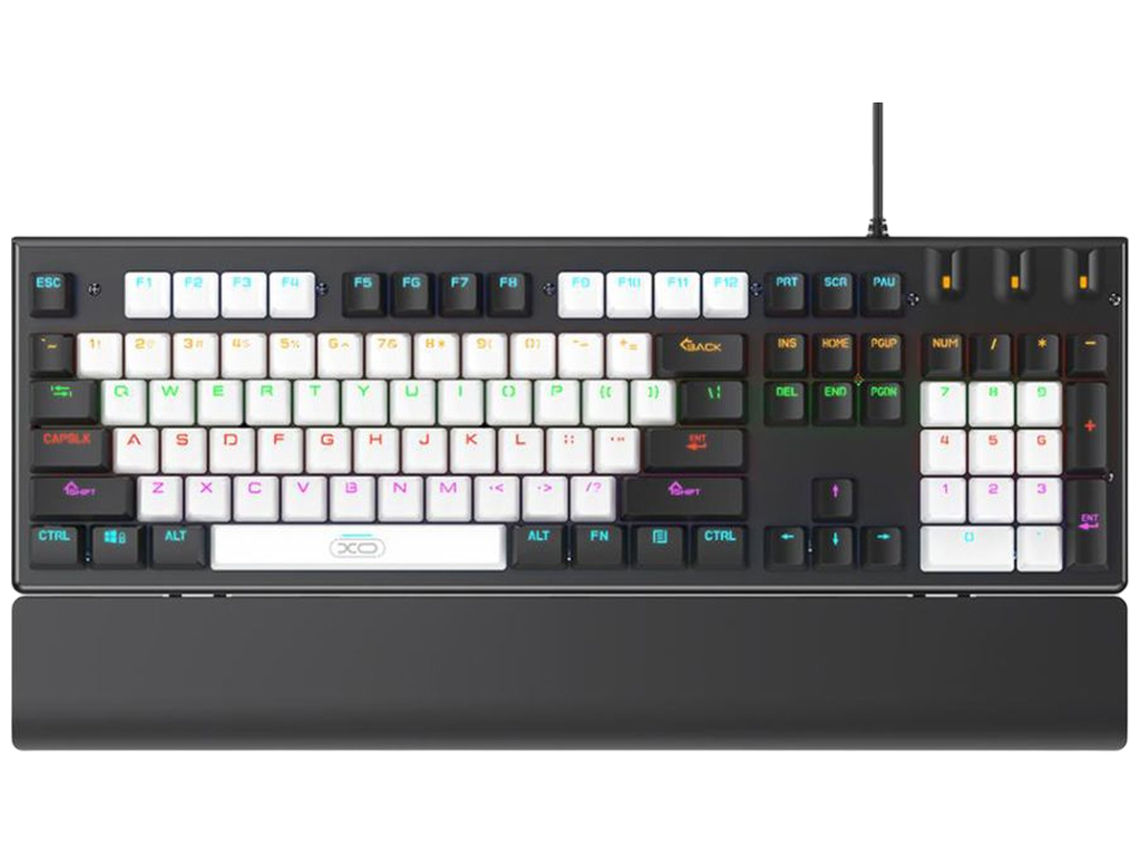 Комплект клавіатура та миша XO KB-06, механічна, 104 клавіші, 6 кнопок, LED, 3200DPI, білий мікс