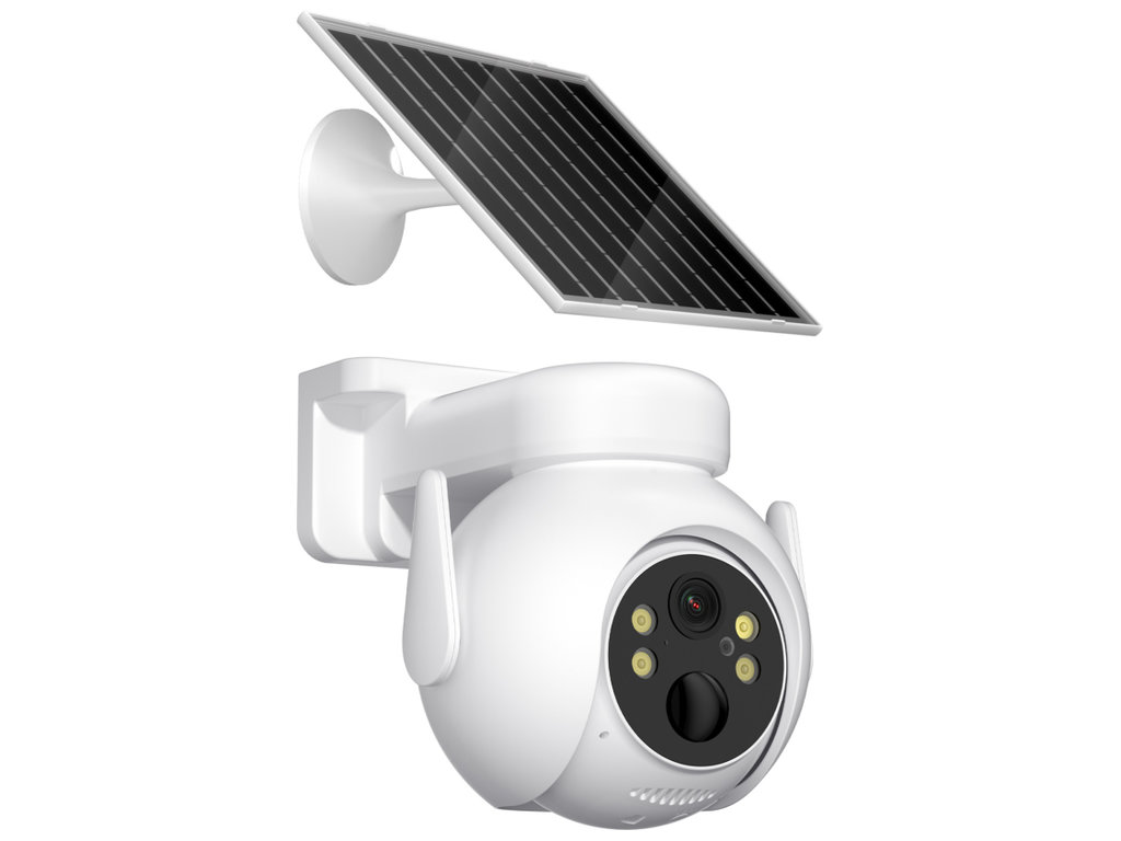 Камера уличная XO CR10 Solar, 3Мп, Wi-Fi, 7800мАч, Type-C, ABS пластик, 273×140×210мм, цвет белый