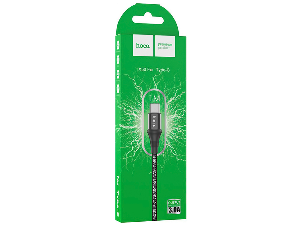 Кабель USB Hoco X50 Excellent Type-C, Чорний