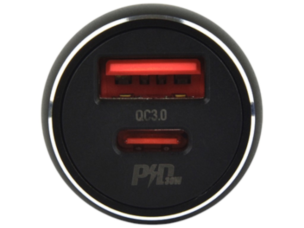 Автомобильное зарядное устройство Hoco NZ5 Smooth road PD 30W+QC3.0 Type-C to Type-C Цвет Чёрный