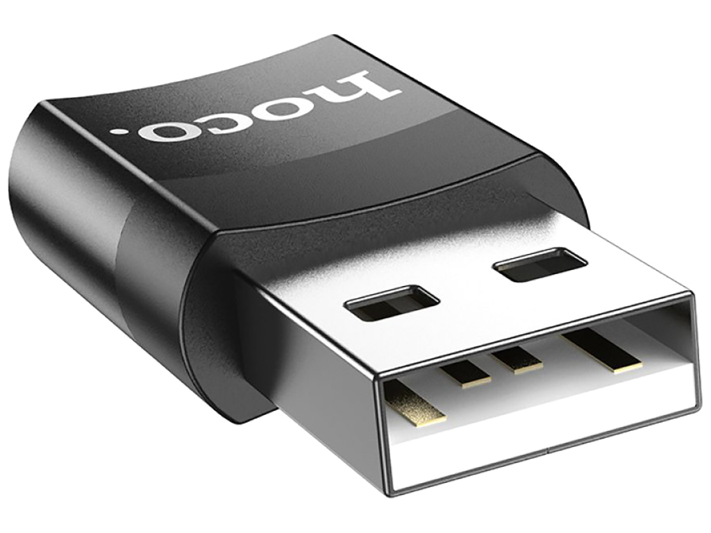 Перехідник Hoco UA17 USB Male to Type-C female USB2.0 adapter Колір Чорний