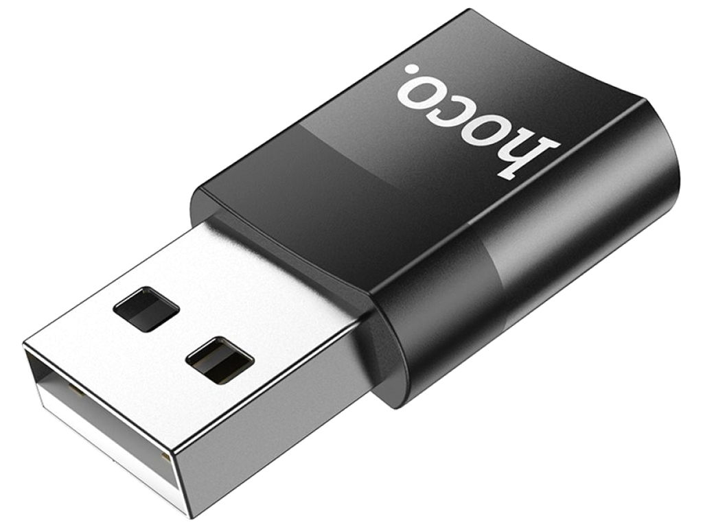 Перехідник Hoco UA17 USB Male to Type-C female USB2.0 adapter Колір Чорний