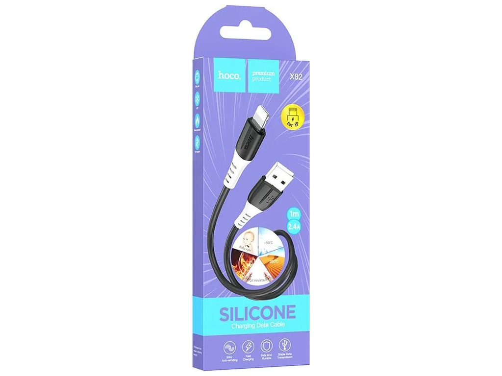 Кабель USB Hoco X82 Lightning Колір Чорний