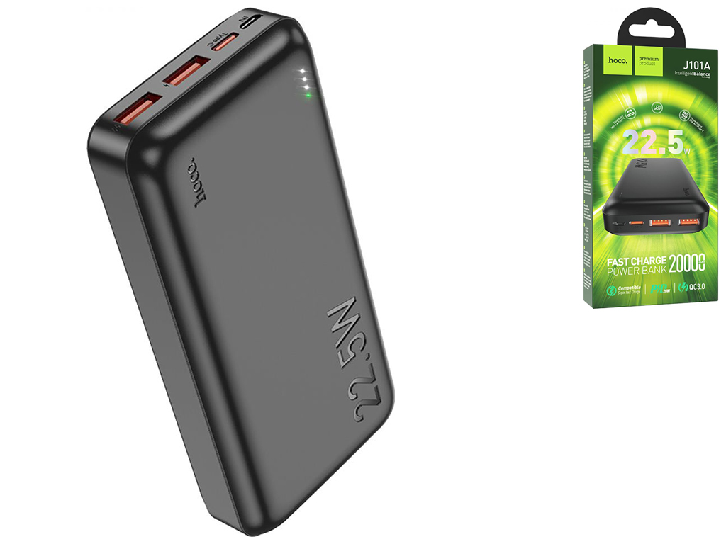 Універсальна Мобільна Батарея Hoco J101A Astute 22.5W fully compatible 20000 mAh Колір Чорний