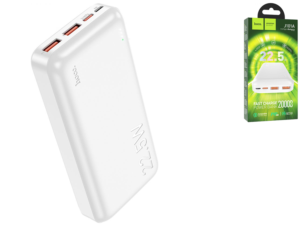 Універсальна Мобільна Батарея Hoco J101A Astute 22.5W fully compatible 20000 mAh Колір Білий