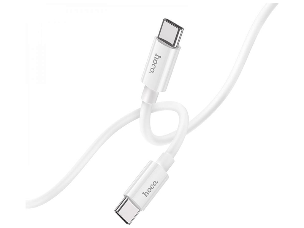Кабель USB Hoco X87 Magic silicone 60W Type-C to Type-C, Бiлий