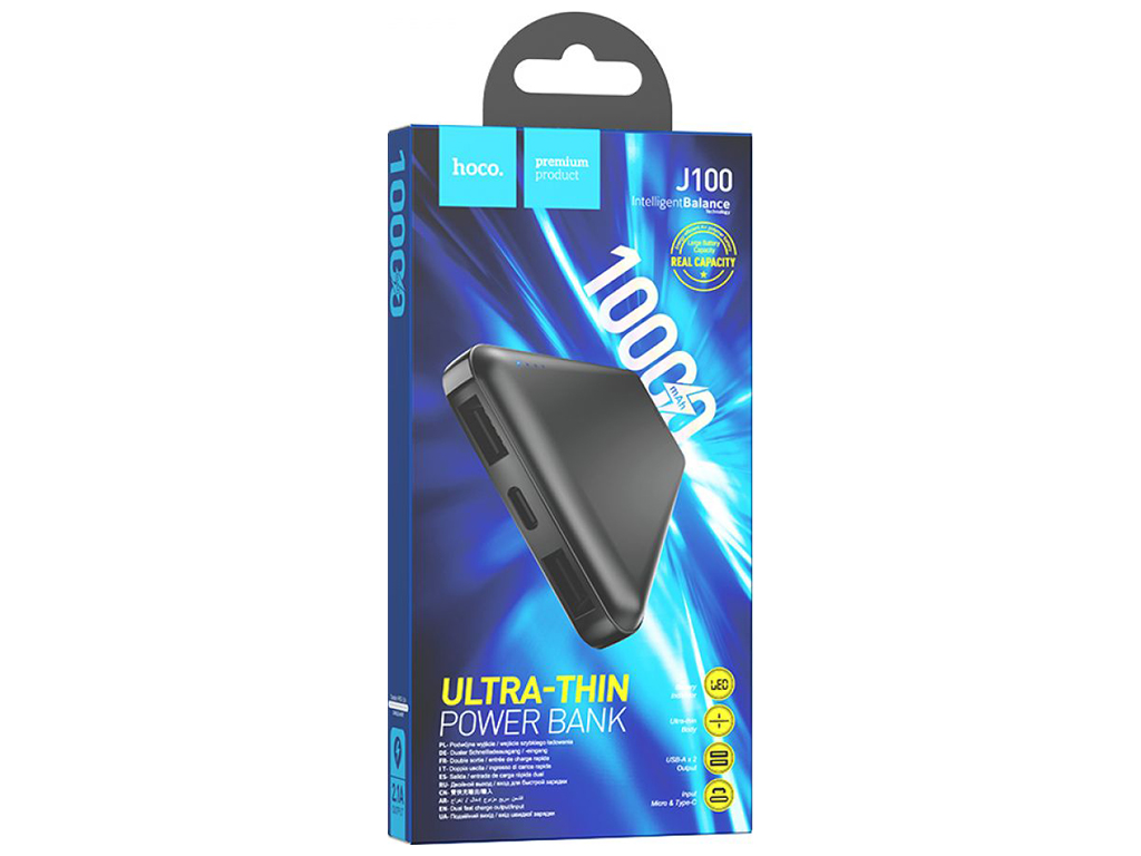 Power Bank Hoco J100 High-ranking 10000 mAh, Black