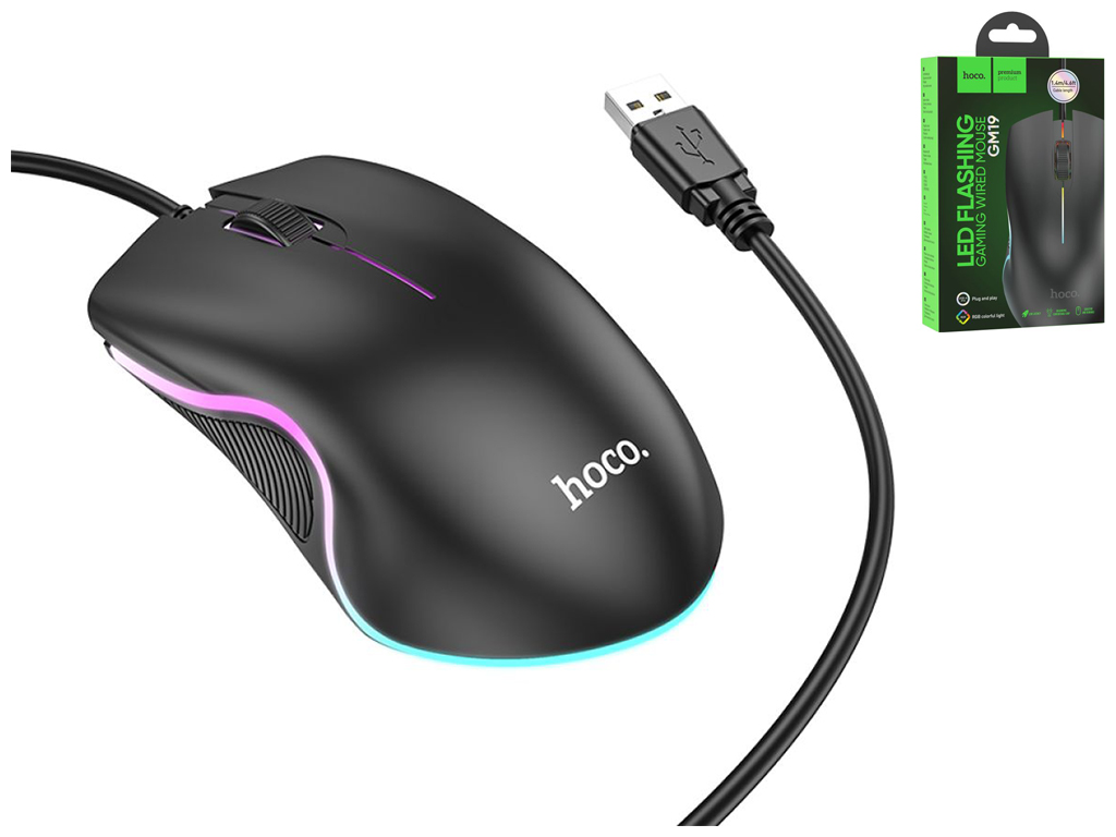 USB Миша Hoco GM19 Колір Чорний