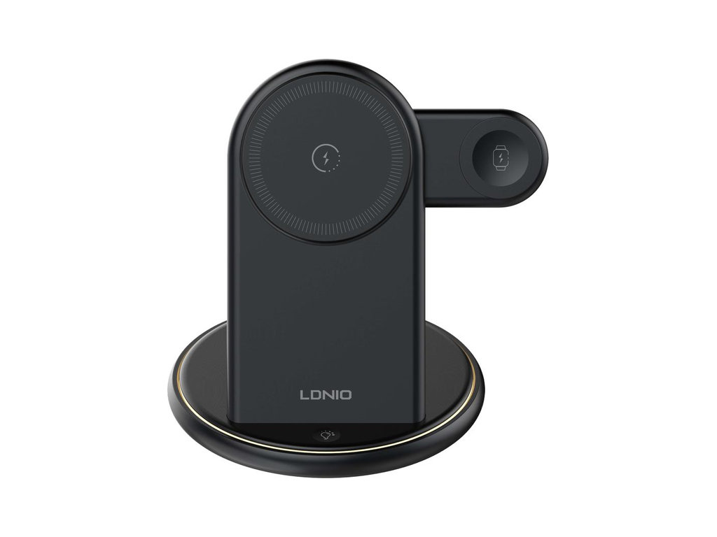 Зарядний пристрій бездротовий Ldnip Wl02 5in1, 25.5W, для iWatch, ABS+PC пластик, USB-C, чорний