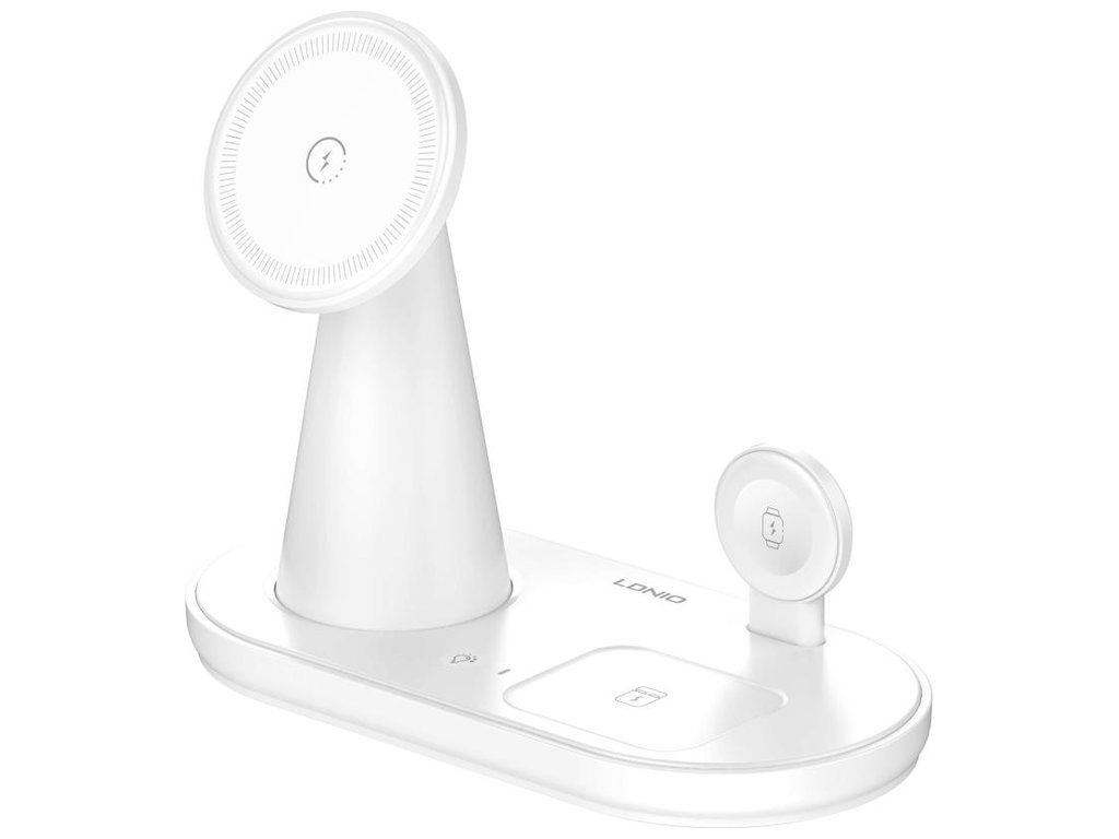 Зарядний пристрій бездротовий Ldnip Wl01 5in1, 25.5W, для iWatch, ABS+PC пластик, USB-C, білий