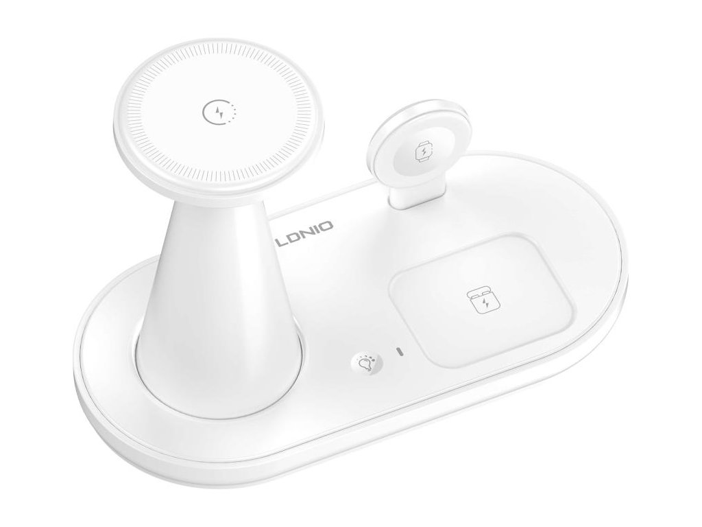 Зарядний пристрій бездротовий Ldnip Wl01 5in1, 25.5W, для iWatch, ABS+PC пластик, USB-C, білий