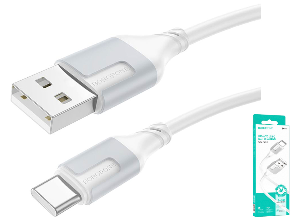 Кабель USB Borofone BX101 Creator Type-C 3A Колір Бiлий