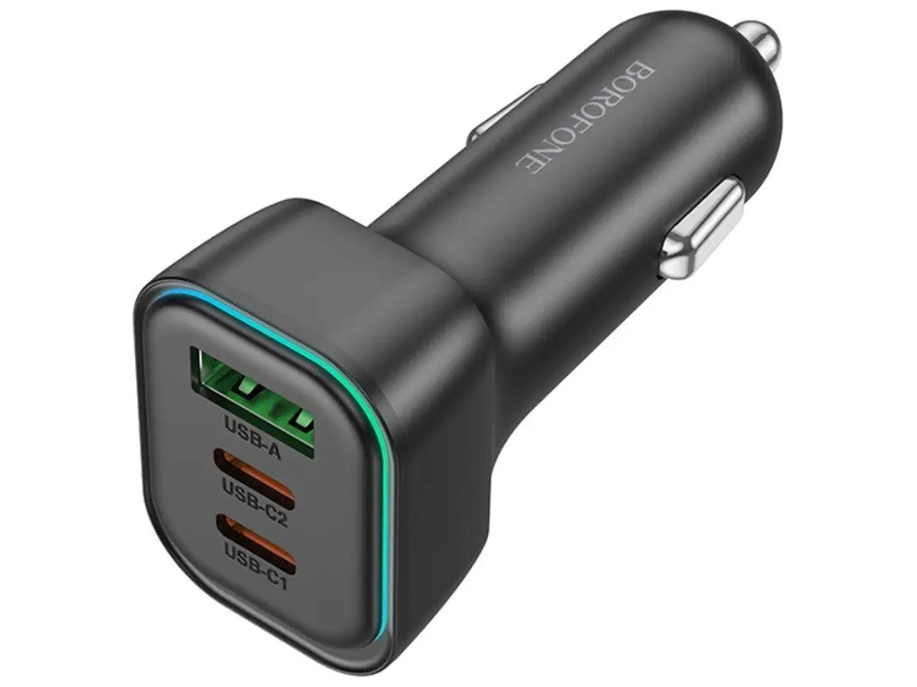 Авто Зарядное Устройство Borofone BZ28C 1USB/2USB-C QC/PD 60W Цвет Черный