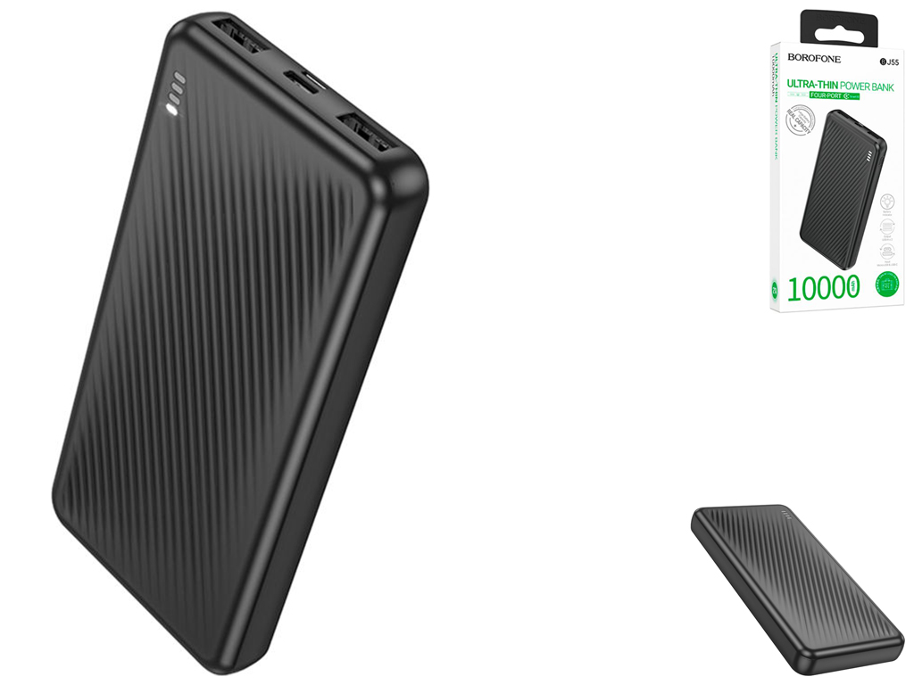 Універсальна мобільна батарея Power Bank Borofone BJ55 Graceful 10000 mAh Колір Чорний