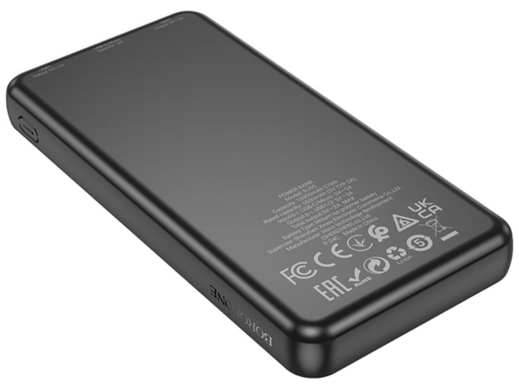 Універсальна мобільна батарея Power Bank Borofone BJ55 Graceful 10000 mAh Колір Чорний