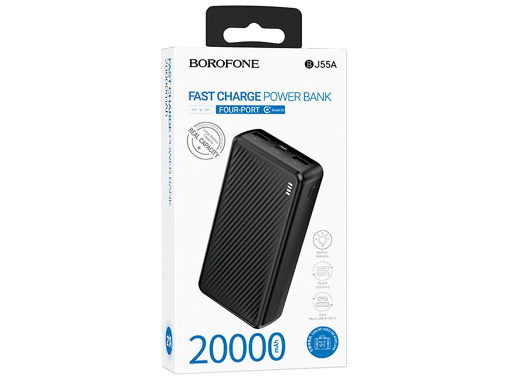 Універсальна мобільна батарея Power Bank Borofone BJ55A Graceful 20000 mAh Колір Чорний