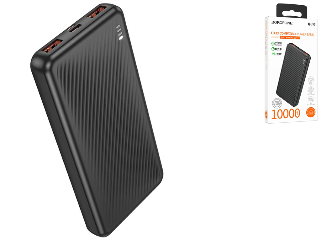 Універсальна мобільна батарея Power Bank Borofone BJ56 Graceful 22.5W+PD20W 10000 mAh Колір Чорний