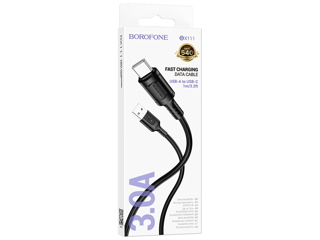 Кабель USB Borofone BX111 Type-C 3A Колір Чорний