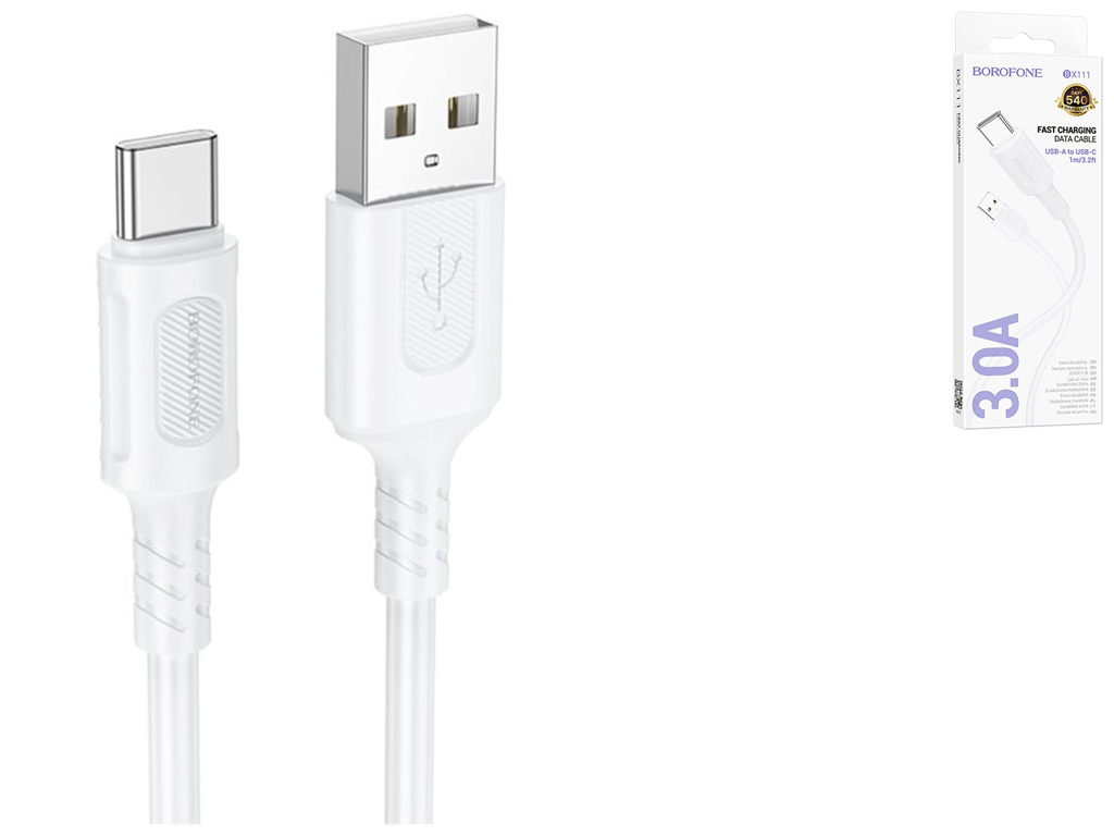 Кабель USB Borofone BX111 Type-C 3A Колір Білий