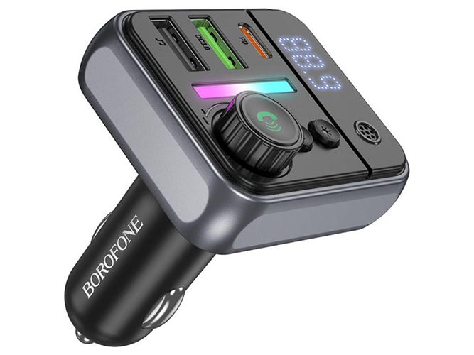 FM-трансмітер Borofone BC50 PD20W+QC3.018W BT 5.4 Total 38W Колір Чорний