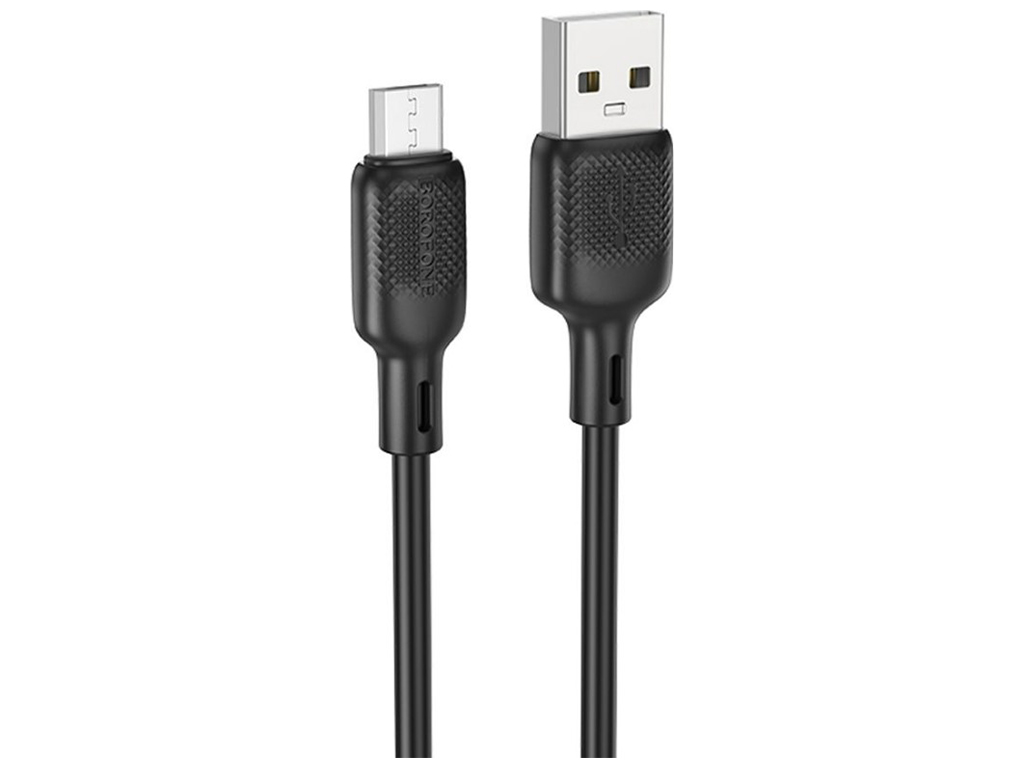 Кабель USB Borofone BX113 Silicone Micro 2.4A, 1м, колір чорний