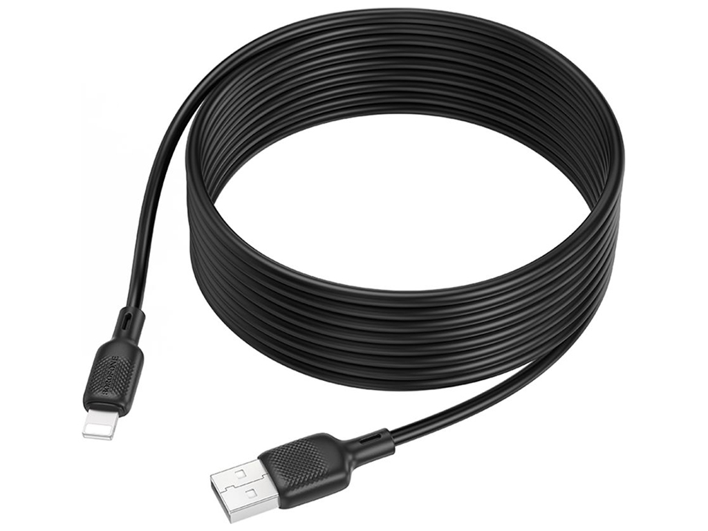 Кабель USB Borofone BX113 Silicone Lightning 2.4A 2м Цвет Черный