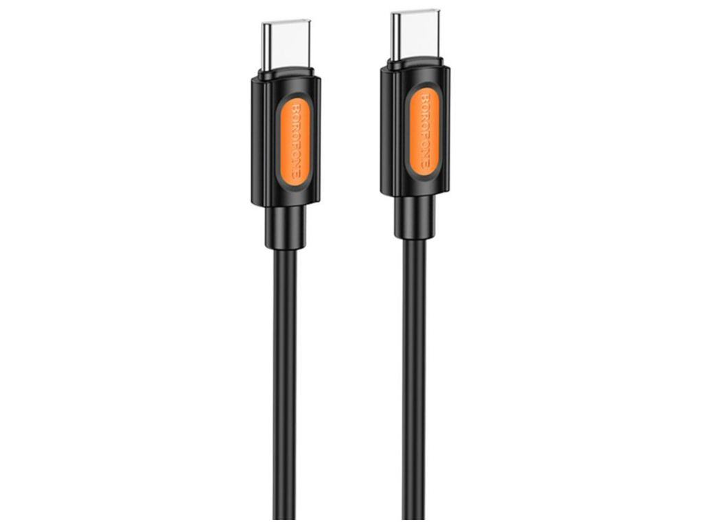 Кабель USB Borofone BX114 Silicone Type-C to Type-C 60W, 1м, колір чорний