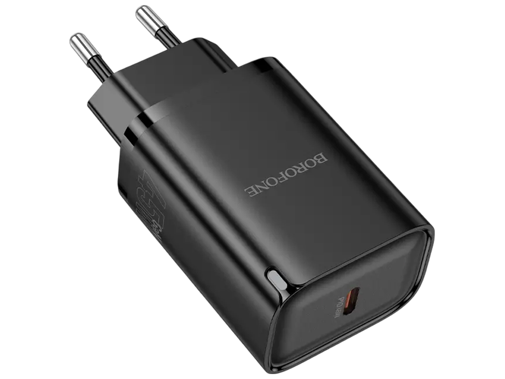 Зарядний пристрій Borofone BA86A, 1USB-C, PD/QC 45W, 91,8×42,3×30мм, колір чорний