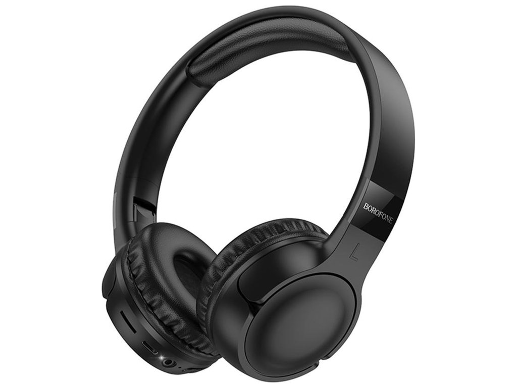 Блютуз стерео гарнитура Borofone BO32, складные, bluetooth 5.4, type‑c/aux, 200mAh, цвет черный