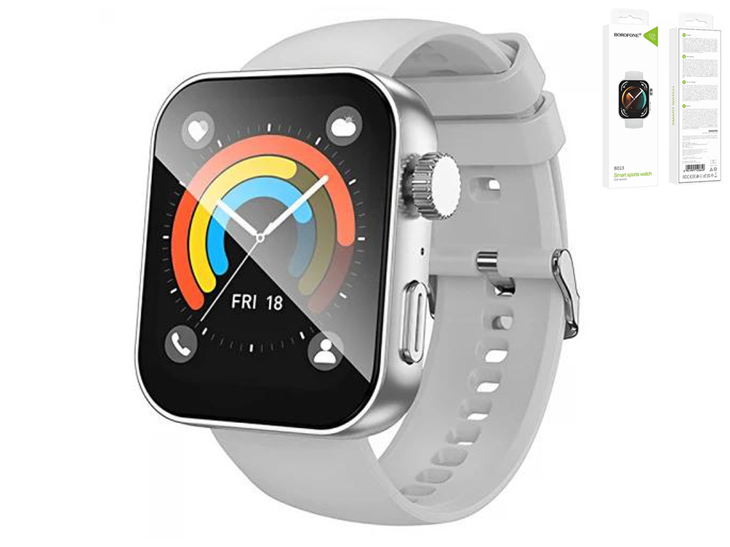 Смарт-часы Borofone BD13, call version, 1.83 дюйма, bluetooth 5.0, спортивные режимы, цвет серебро