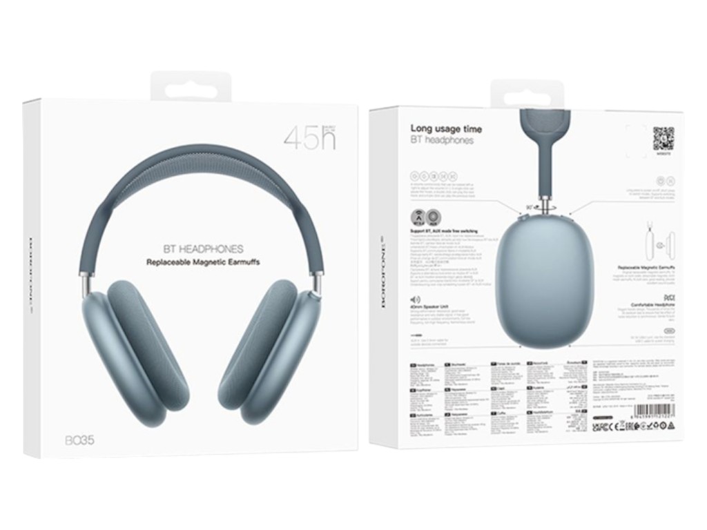 Bluetooth стерео гарнітура Borofone BO35, синій