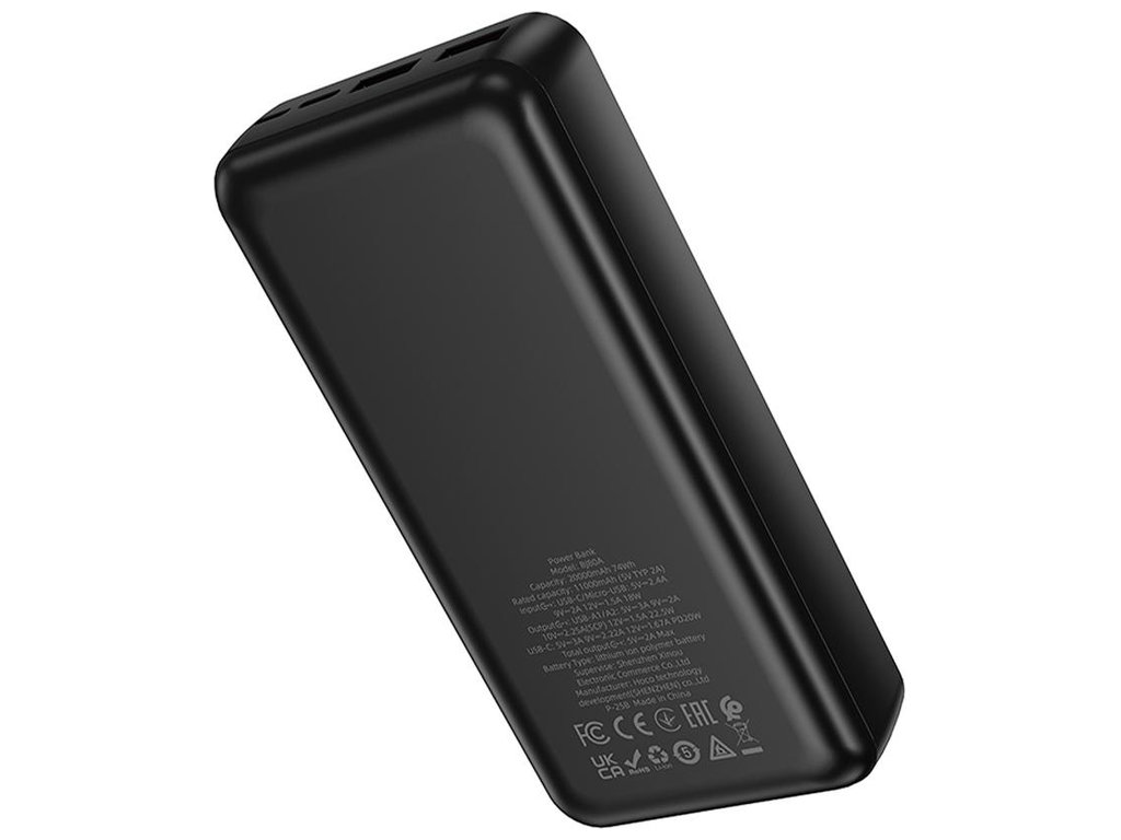 Power Bank Borofone BJ80A, 22.5W+PD20W, 20000mAh, літій-полімерний, ABS, полікарбонат, колір чорний