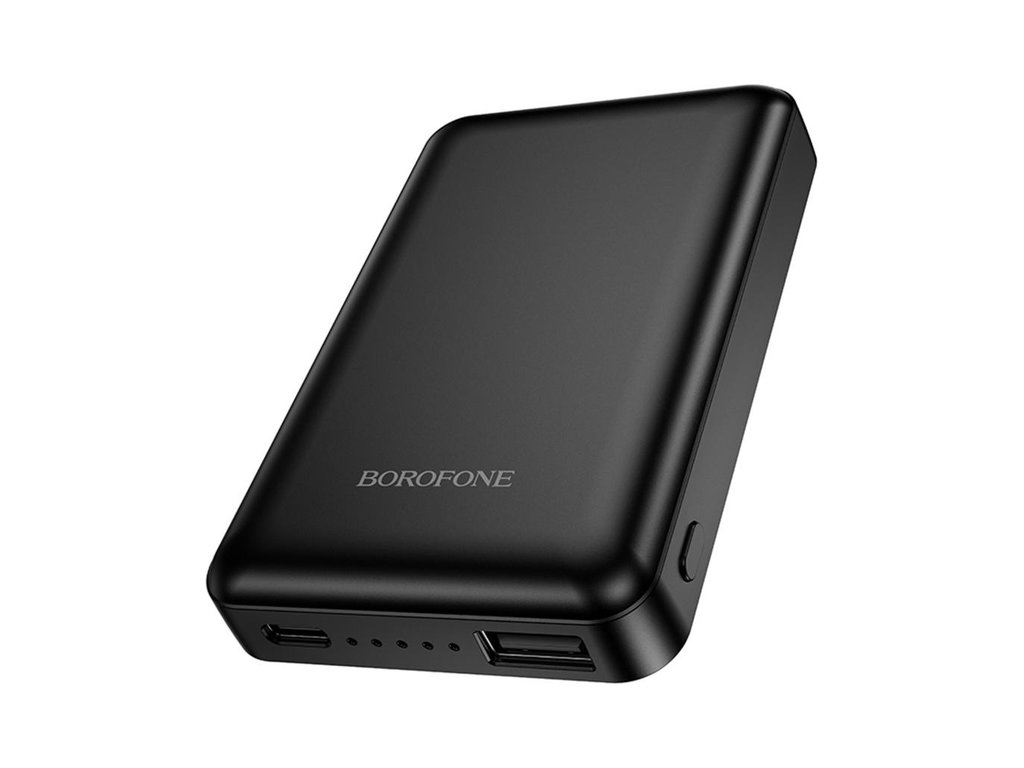 Power Bank Borofone BJ82 Dawn, магнитный, беспроводная зарядка, 5000mAh, Type-C, ABS+PC, цвет черный