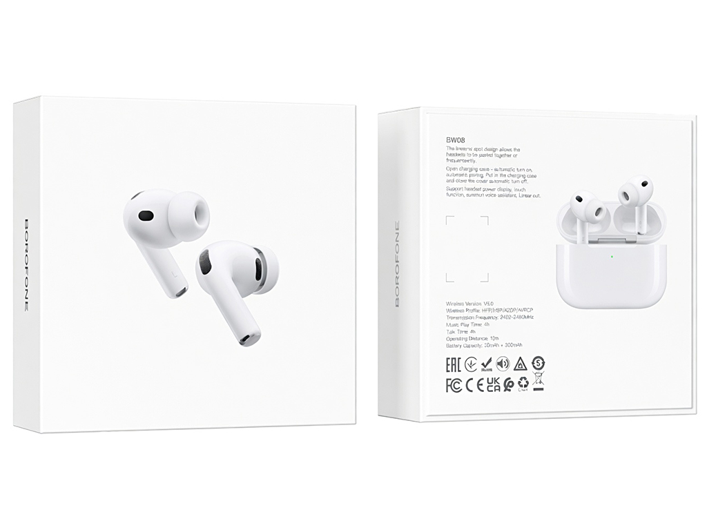 Беспроводные наушники Hoco EQ33 Bluetooth 5.4 TWS, сенсор, кейс 300mAh, Type-C, черные