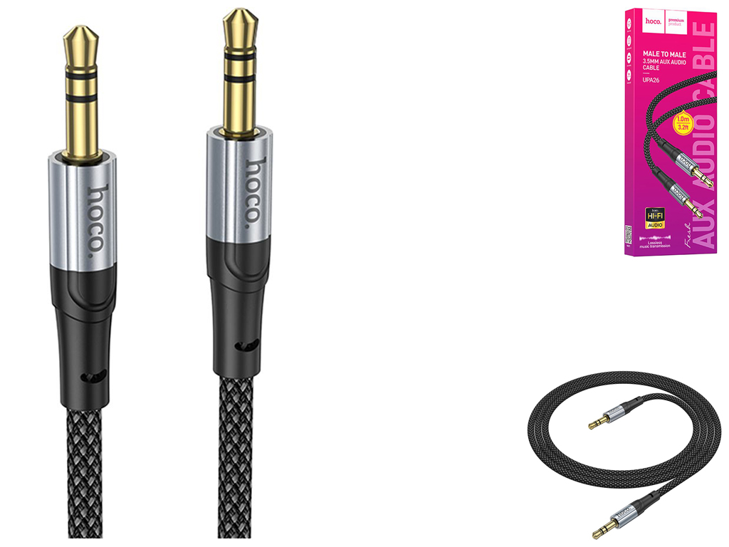 Кабель Aux Hoco UPA26 audio cable Колір Чорний
