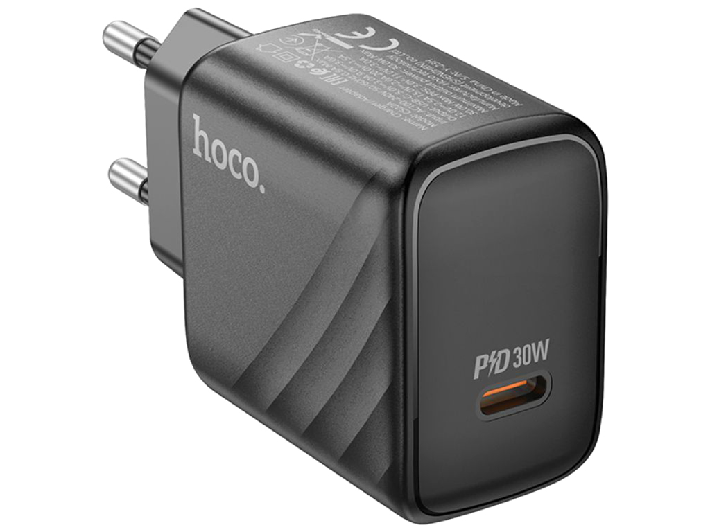 Мережевий зарядний пристрій Hoco CS22A 1USB-C PD/QC 30W, Колір Чорний