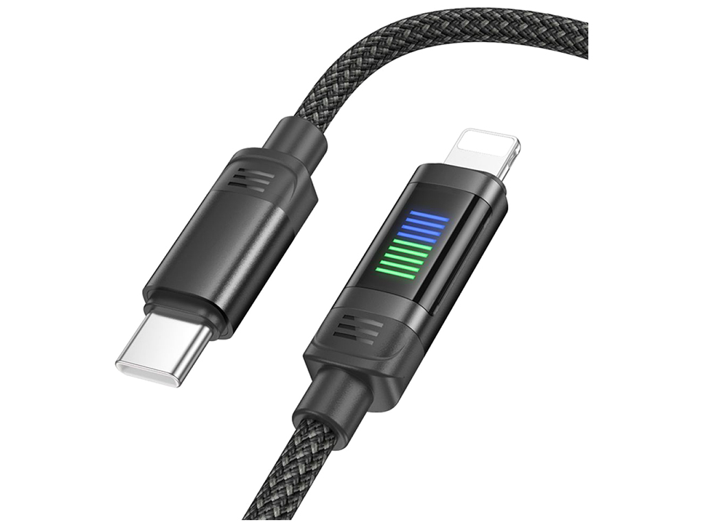 Кабель USB Hoco U126 PD27W Type-C to Lightning 1,2м Колір Чорний