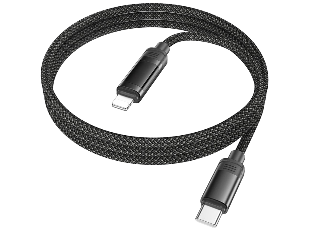 Кабель USB Hoco U126 PD27W Type-C to Lightning 1,2м Колір Чорний