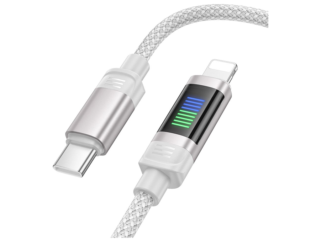 Кабель USB Hoco U126 PD27W Type-C to Lightning 1,2м Колір Сiрий