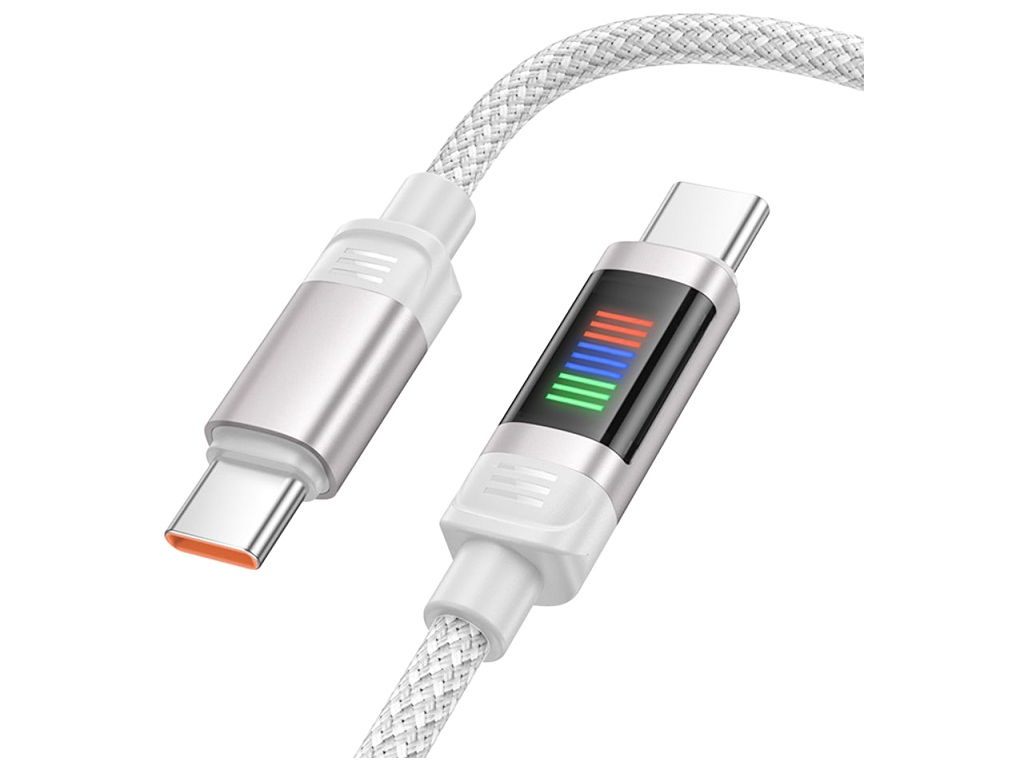 Кабель USB Hoco U126 100W Type-C to Type-C 1,2м Колір Сiрий