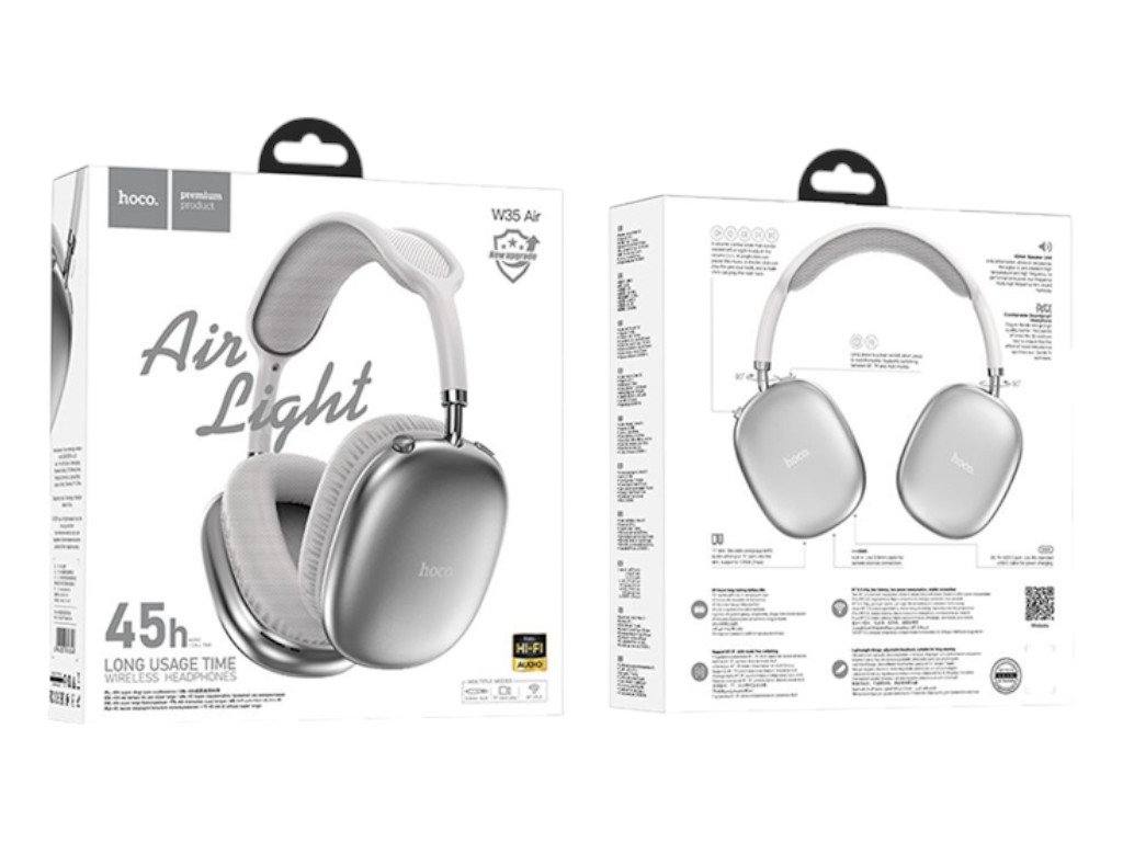 Bluetooth стерео гарнітура Hoco W35 Air, сталевий