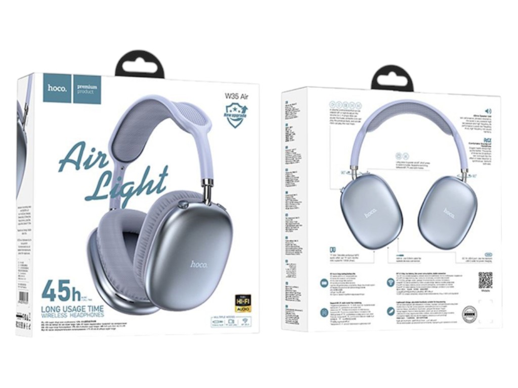 Bluetooth стерео гарнітура Hoco W35 Air, блакитний