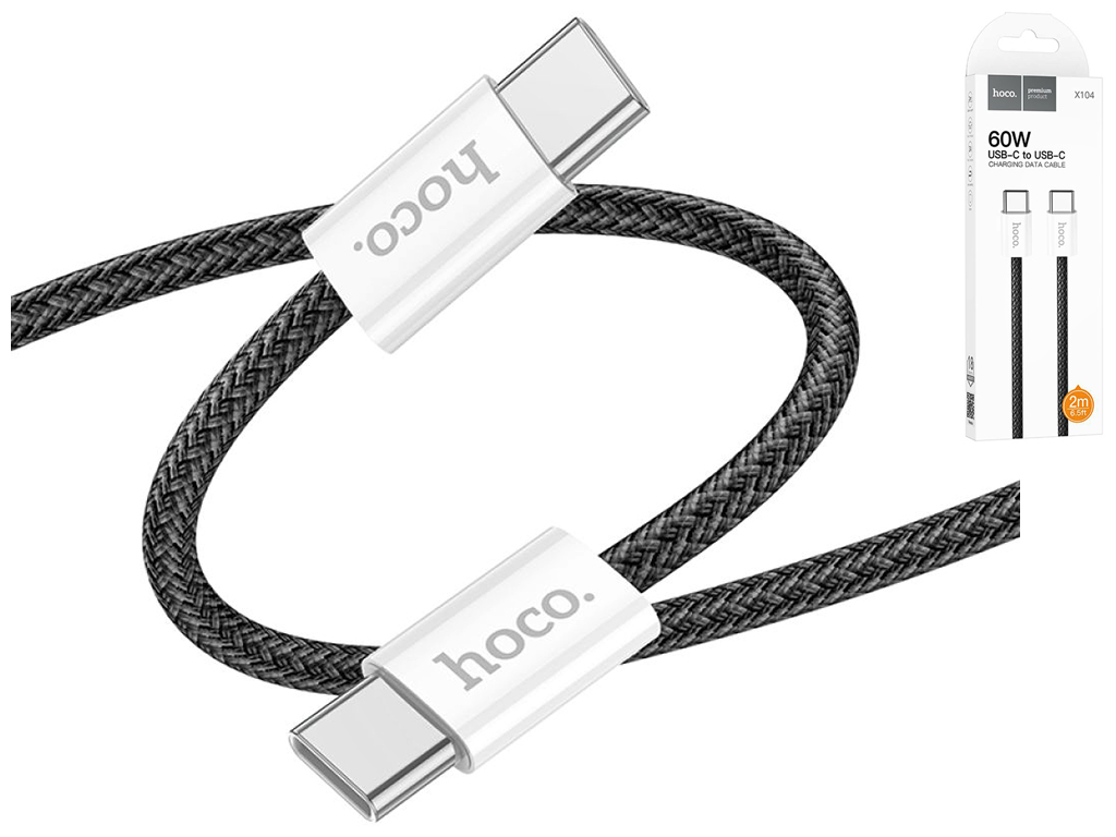 Кабель USB Hoco X104 Source 60W Type-C to Type-C 2м Колір Чорний