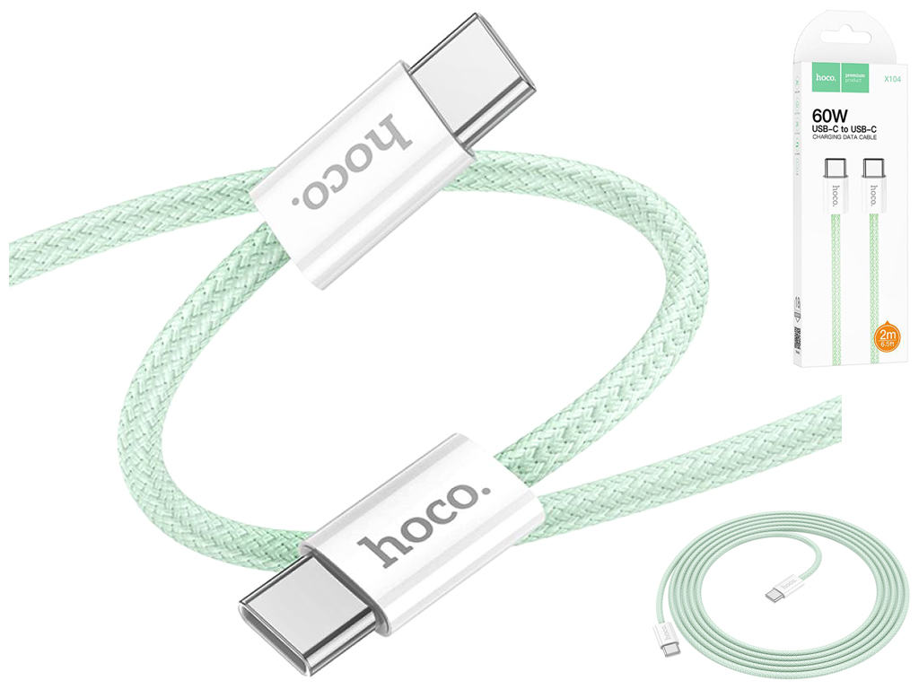 Кабель USB Hoco X104 Source 60W Type-C to Type-C 2м Колір Зелений