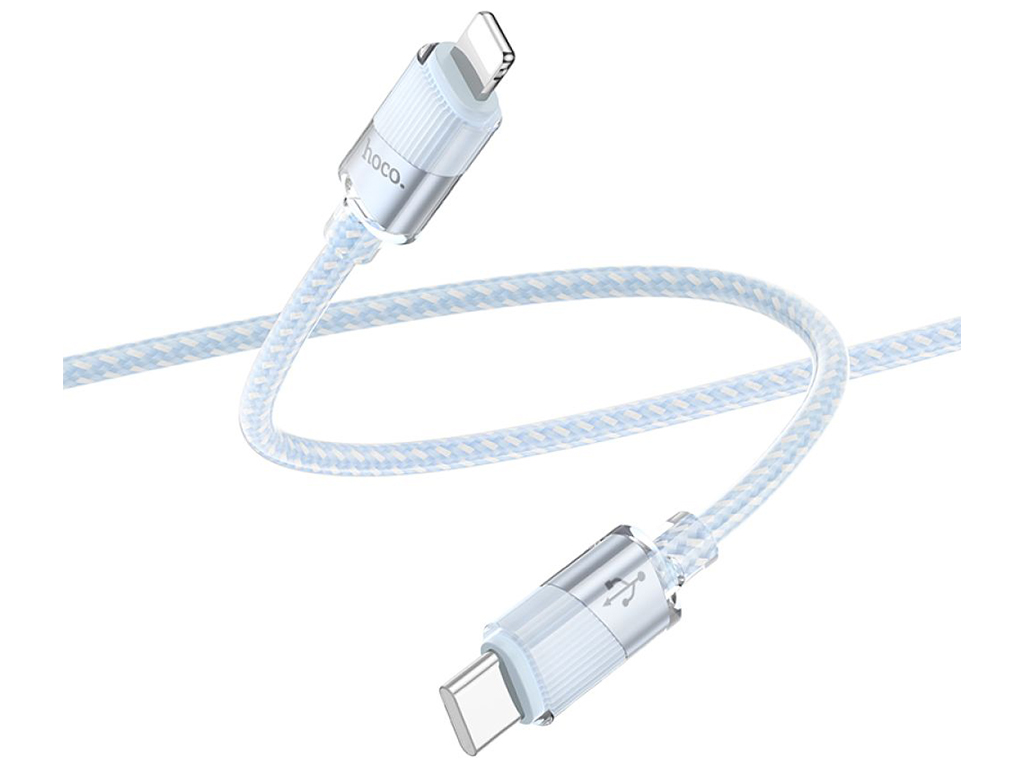 Кабель USB Hoco U132 PD27W Type-C to Lightning 1,2м Колір Блакитний
