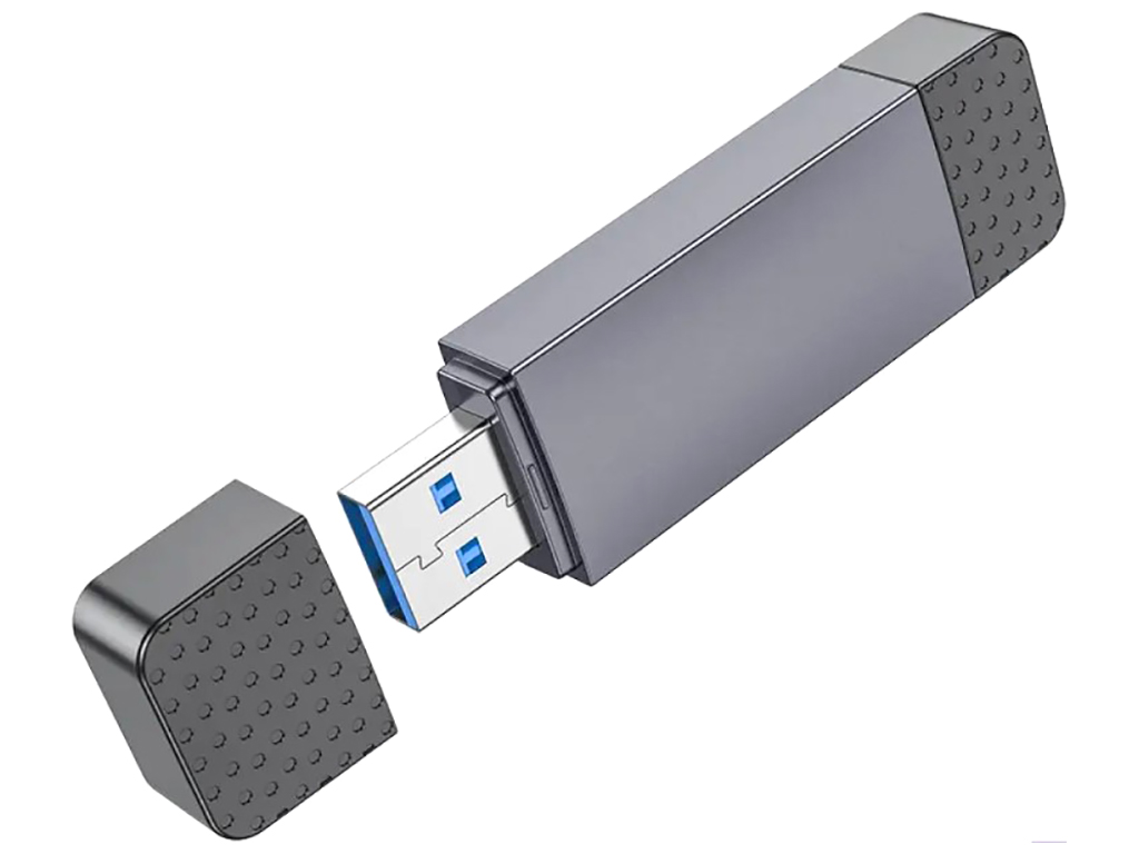 Кардрідер Hoco HB45 Spirit 2-in-1 USB/Type-C 3.0 Колір Сiрий