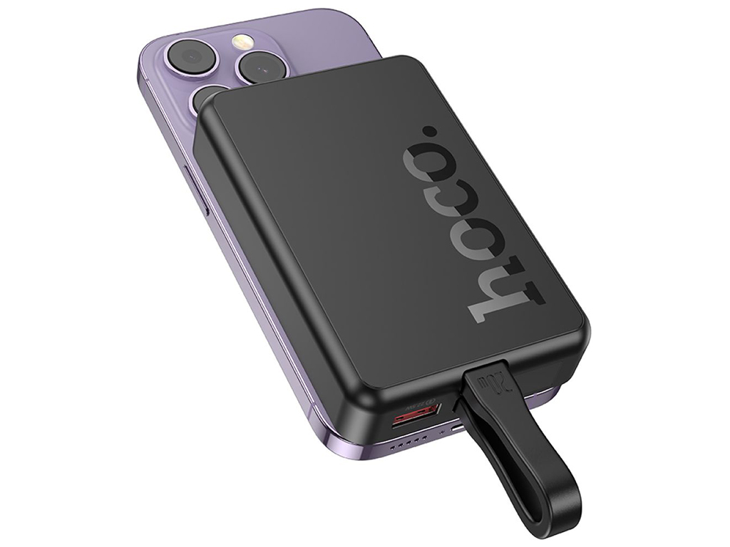 Універсальна мобільна батарея Hoco Q24 Elegant 22.5W+PD20W with cable and magnetic 10000mAh Чорний