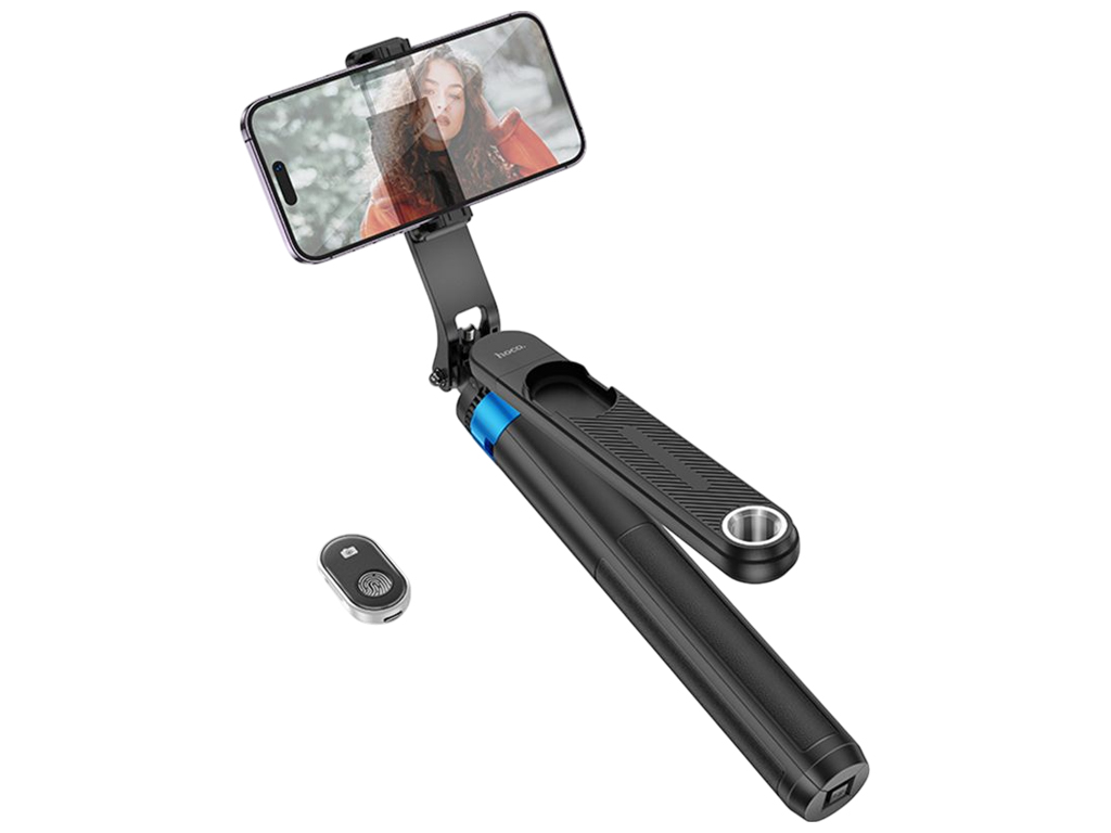 Селфі-штатив Hoco K22, бездротовий, з пультом, 30-175см, Bluetooth 5.2, колір чорний
